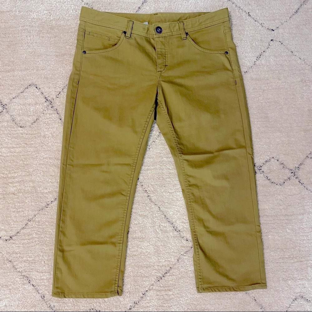 Athleta Frontier Green Moss Denim Capri Jeans